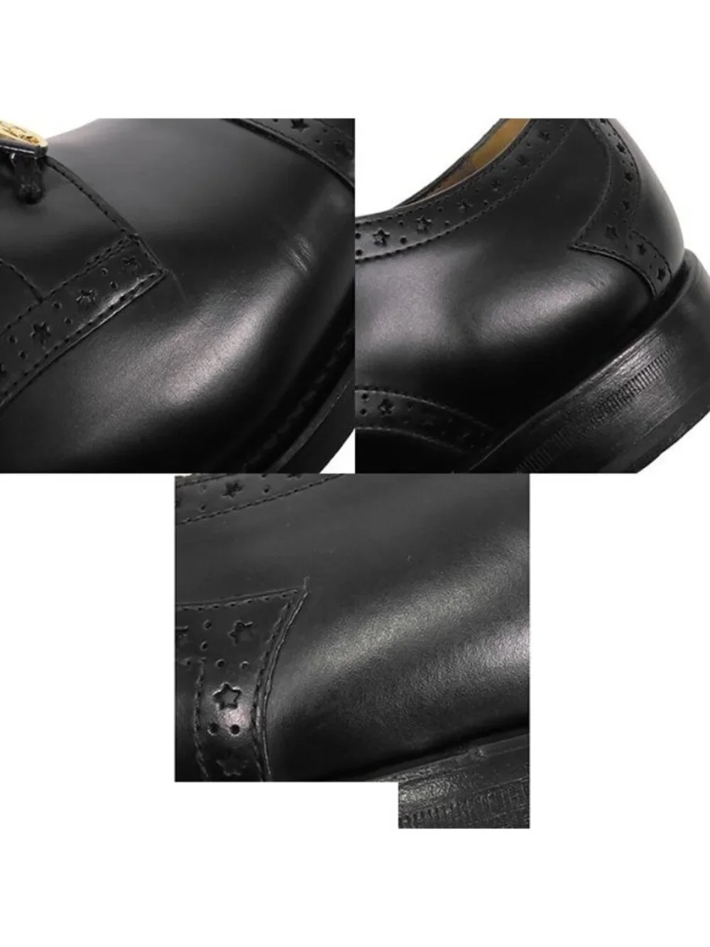 Gucci Derby Shoes Black Leather Interlocking G Dress 8